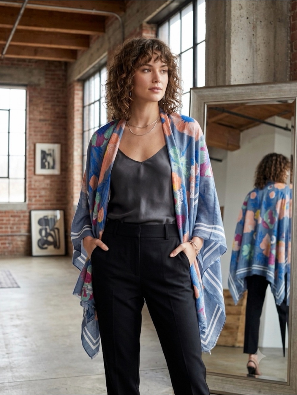 Woven Heart sheer lightweight floral kimono cover-up/wrap Cottagecore costal OS